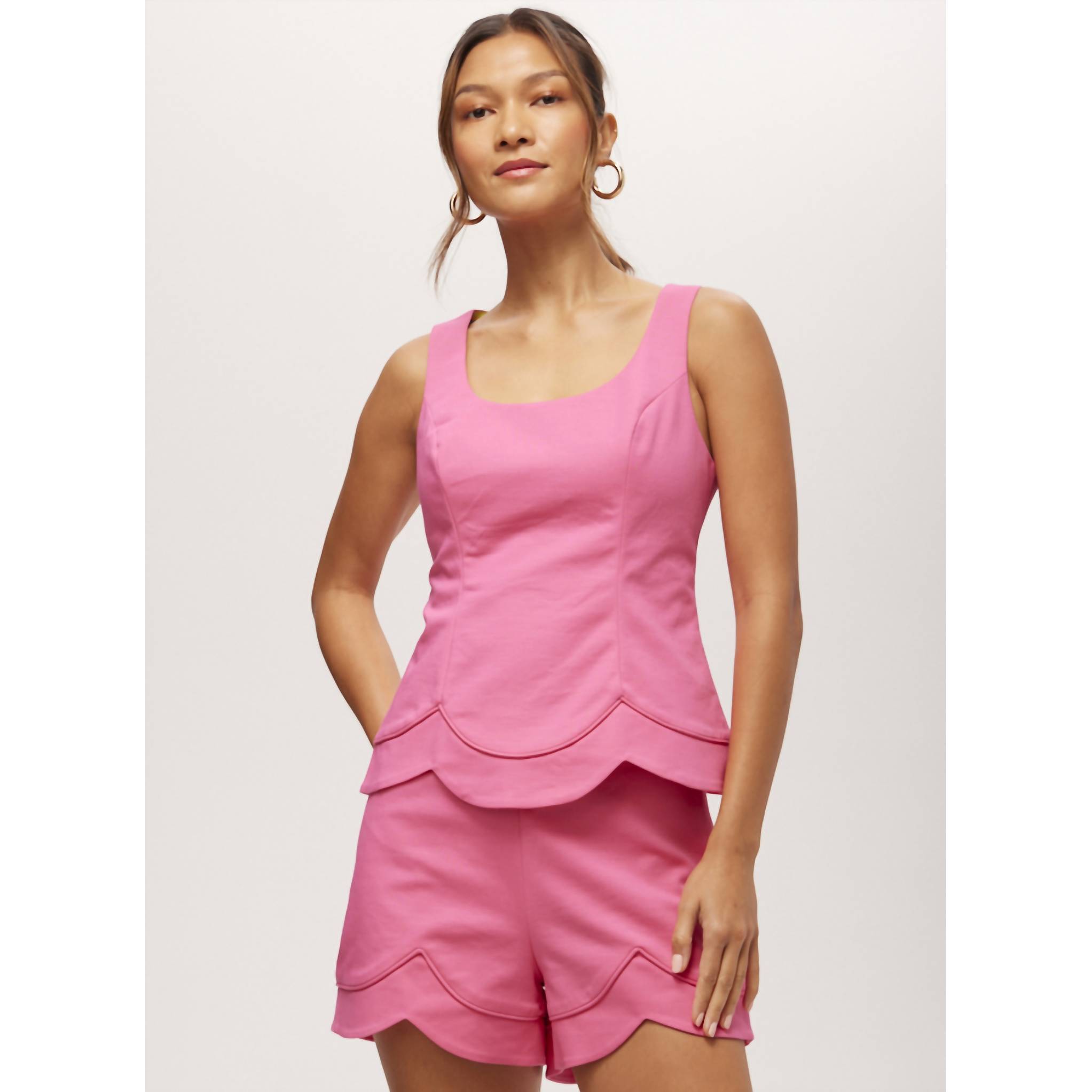 New Trina Turk Forehand Top In Love All Pink